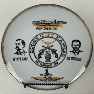 VTG Dodge City Kansas 1872 to 1972 Centennial Commemorative Plate - Collectible